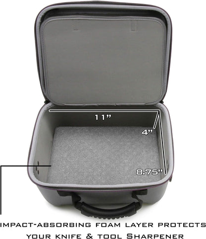 Travel Case Compatible with Work Sharp Knife & Tool Sharpener Ken Onion Edition - Protective Carrier with Shoulder Strap for Belts, Attachments and Other Accessories - Case Only