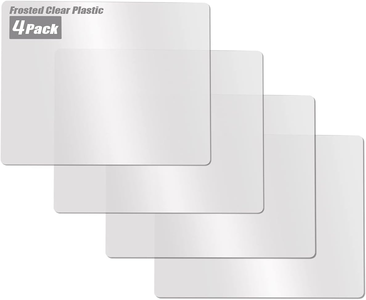 Flexible Plastic Cutting Boards for Kitchen, 4 Frosted Clear Cutting Mats 15 x 12 In, BPA-Free, Non-Porous, and Dishwasher Safe, Set of 4