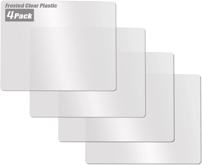 Flexible Plastic Cutting Boards for Kitchen, 4 Frosted Clear Cutting Mats 15 x 12 In, BPA-Free, Non-Porous, and Dishwasher Safe, Set of 4