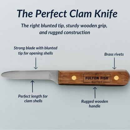 Heavy Duty Stainless Steel Grill Side Clam Knife