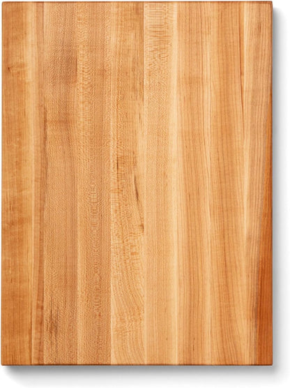R-Board Series Rectangular Wooden Maple Cutting Board 20”x15” – 1.5” Thick, 12-lb Reversible Butcher Block with Edge-Grain & Finger Grips – Made in the USA
