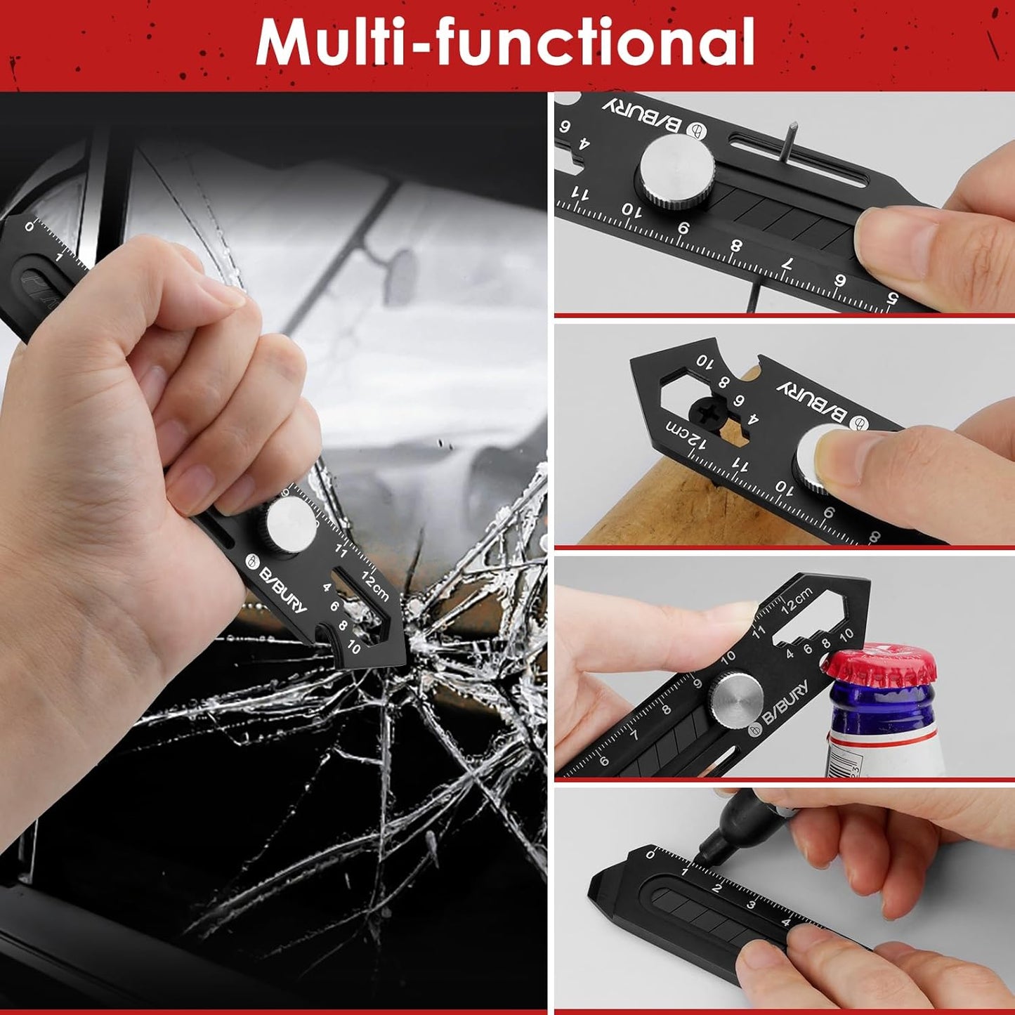 2 Pack Mutipurpose Utility Knife, Heave Duty Full Stainless Steel Retractable Box Cutter with 10PCS replaceable Blades (18mm Wide), Multi-functional Extended Razor Knife for Office, Home,School
