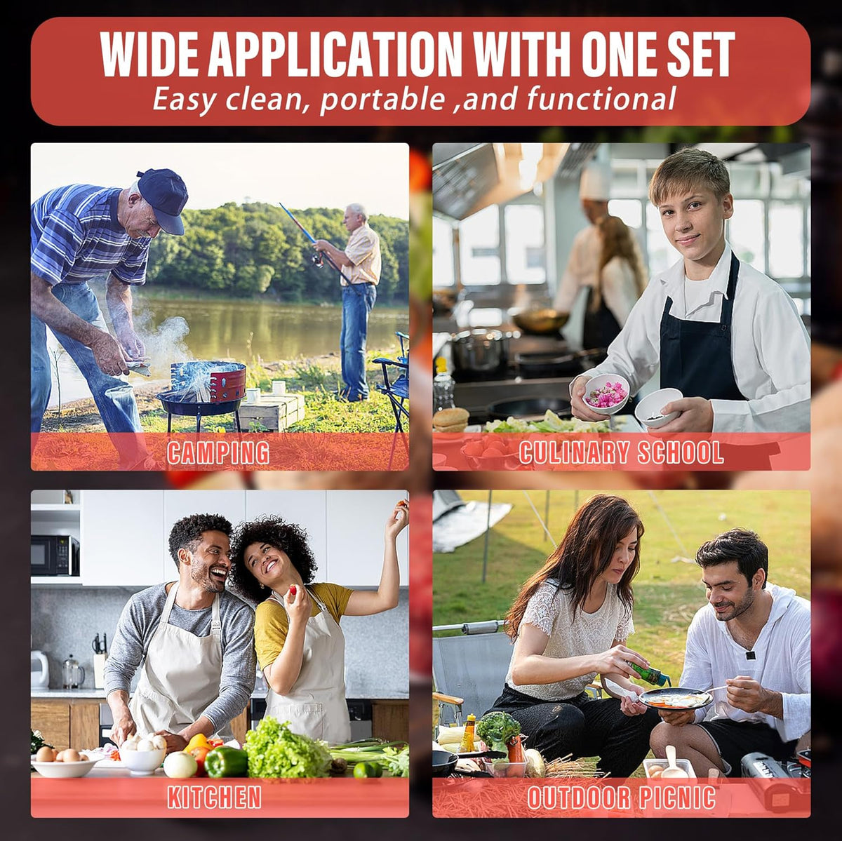 Chef Knife Roll Bag, Heavy Duty Organizer for Kitchen Tools | 9 pockets chef knives,Tear-resistant 300D cloth,Great for kitchen & camp,Roll-up w/handle,Fits chef & utility knives.