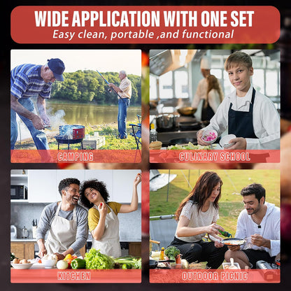 Chef Knife Roll Bag, Heavy Duty Organizer for Kitchen Tools | 9 pockets chef knives,Tear-resistant 300D cloth,Great for kitchen & camp,Roll-up w/handle,Fits chef & utility knives.