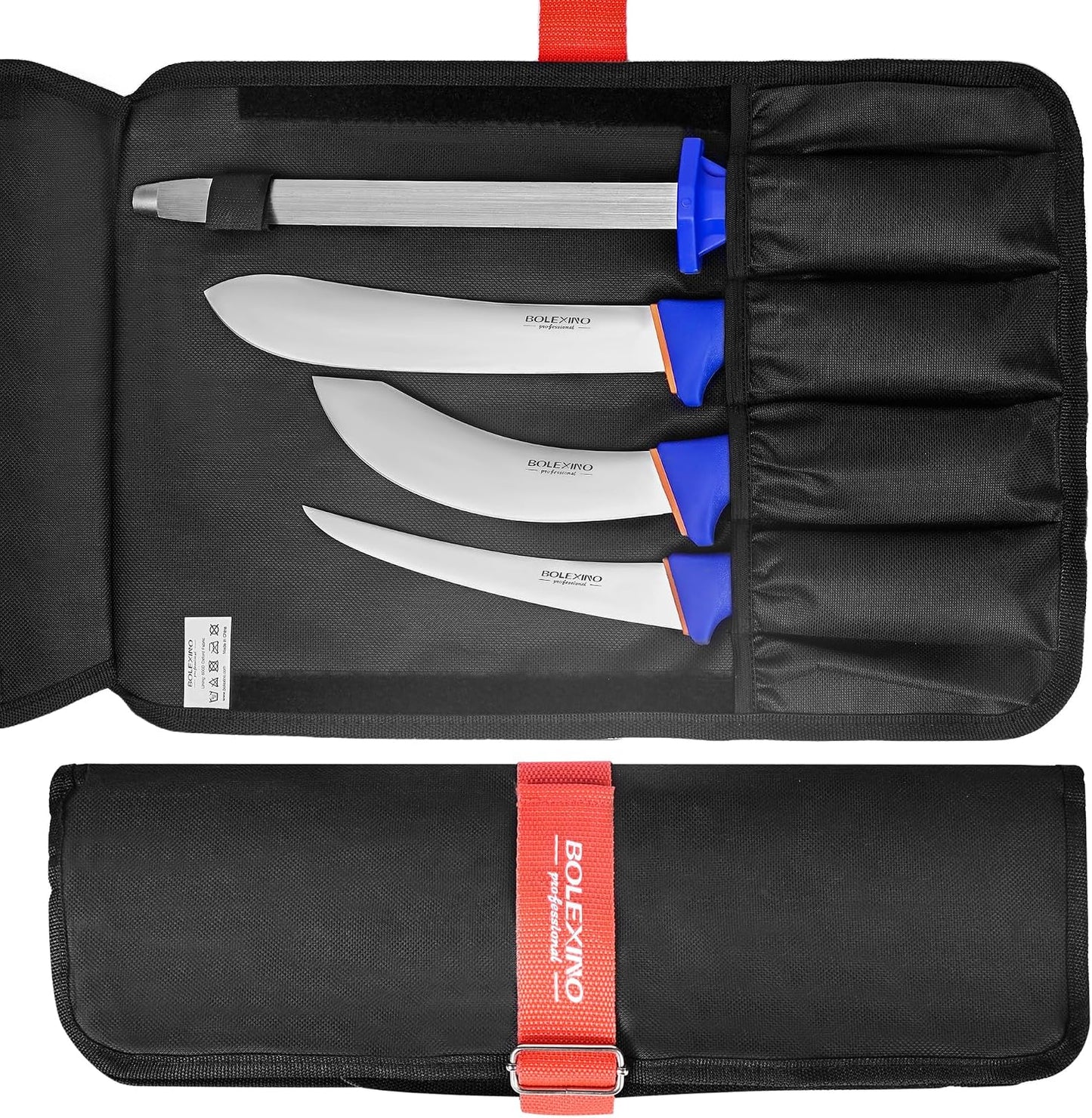 Chef Knife Roll Bag, Heavy Duty Organizer for Kitchen Tools | 9 pockets chef knives,Tear-resistant 300D cloth,Great for kitchen & camp,Roll-up w/handle,Fits chef & utility knives.