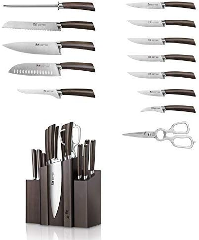 Cangshan A Series 1022285 German Steel Forged DENALI Magnetic Knife Block Set, Walnut