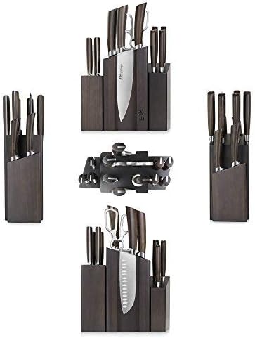 Cangshan A Series 1022285 German Steel Forged DENALI Magnetic Knife Block Set, Walnut