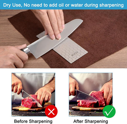 3pcs Sharpening Plate Set 200/600/1200 Grit Lapping Plate Sharpener Kit with a Non-Slip Base