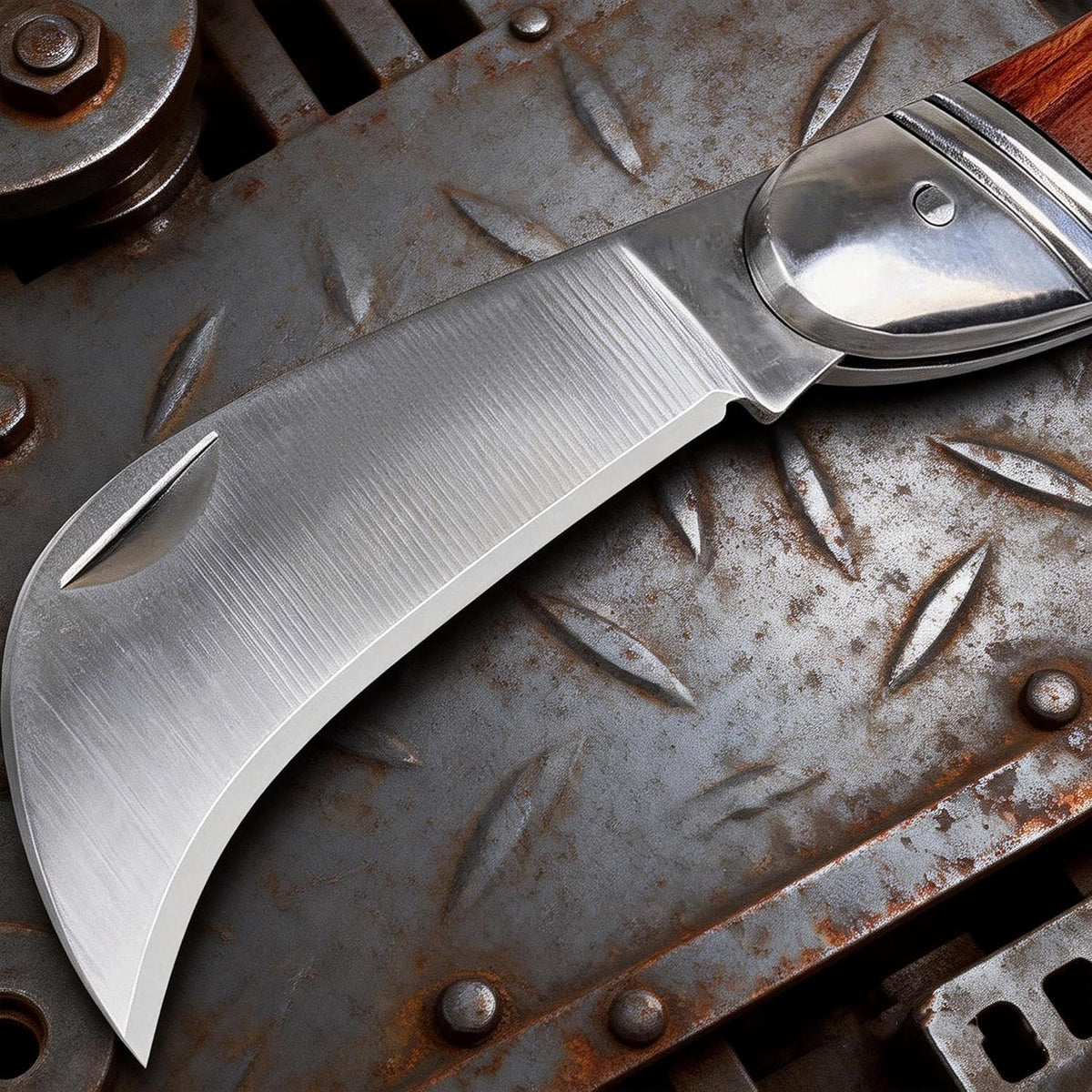 Precision Blade Folding Knife for Grafting & Pruning - 7.28” Total, Contoured Wood Handle, Perfect Control for Gardening, Crafting & Detail Work