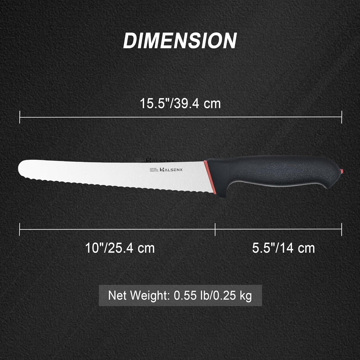 8 Inch Serrated Bread Knife with SoftGrip Handle & Finger Guard | Ultra sharp serrated blade, SoftGrip reduces fatigue, Finger guard for safe cutting, Ideal for sourdough,cake & tomatoes.