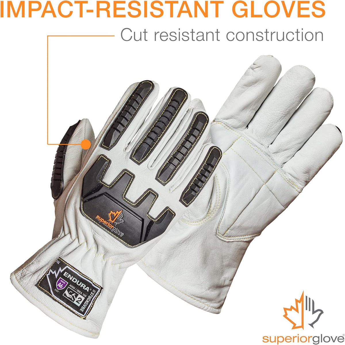 Endura Goatskin Leather Work Gloves Arc Flash Cut Resistant Safety Hand Protection
