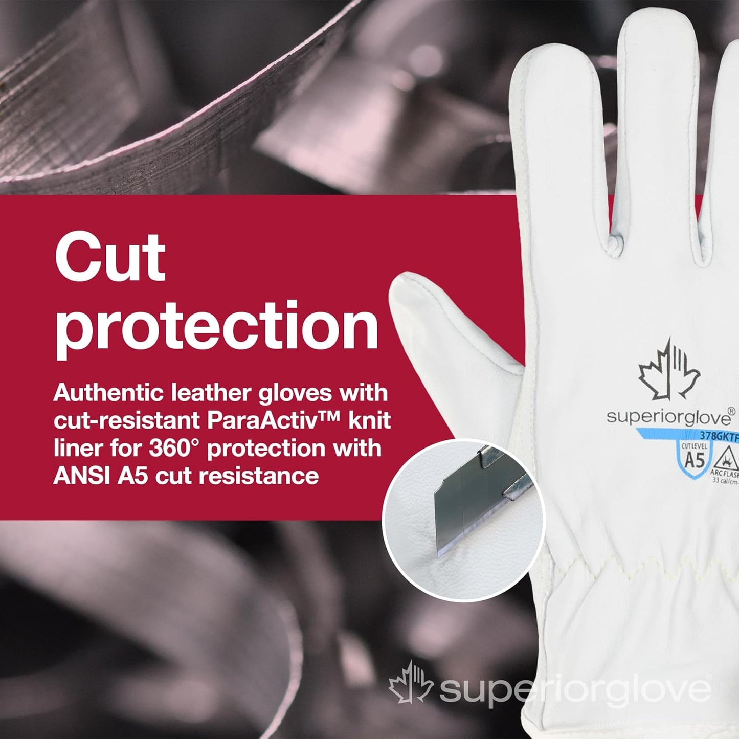 Endura Goatskin Leather Work Gloves Arc Flash Cut Resistant Safety Hand Protection