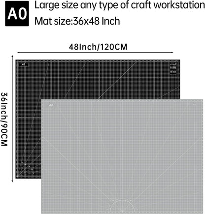 18"x12" Thickened Self Healing Cutting Mat, A3 Rotary Cutting Sewing Mat for Crafts, Double Sided 5-Ply Table Cutting Board for Fabric Quilting Art Hobby Project, Pink/Purple