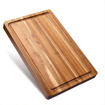 Wooden Cutting Board Set -Reversible Acacia Wood Kitchen Chopping Boards with Juice Groove for Meat, Fruits, Vegetables & Cheese - Durable & Eco-Friendly Food Prep Boards (6)