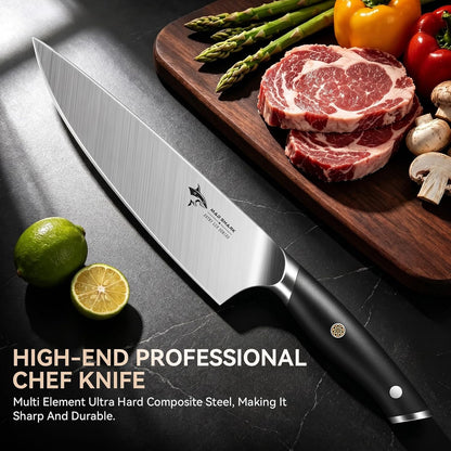 8-Inch Chef Knife, Full Tang German High-Carbon Stainless Steel