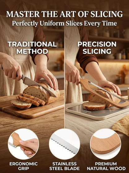 15 Pcs Bread Bow Knife Blades, 10.8" Serrated Stainless Steel | Upgraded High-strength Steel, Safety Guard, Replacement for Wood Bread Cutter, Bow Bread Knife Replacement Blades