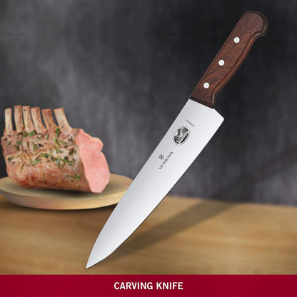 Wood 10" Chef's Straight Edge Knife for Carving