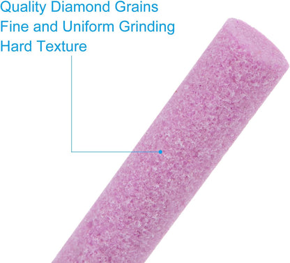 32 Pcs Diamond Chainsaw Sharpener 7/32 Inch High Hardness Sharpening Stone Polishing Chainsaw Sharpening Kit Grinding File Tool for Chain Saw Stone Jewelry Wood, Pink(5mm)