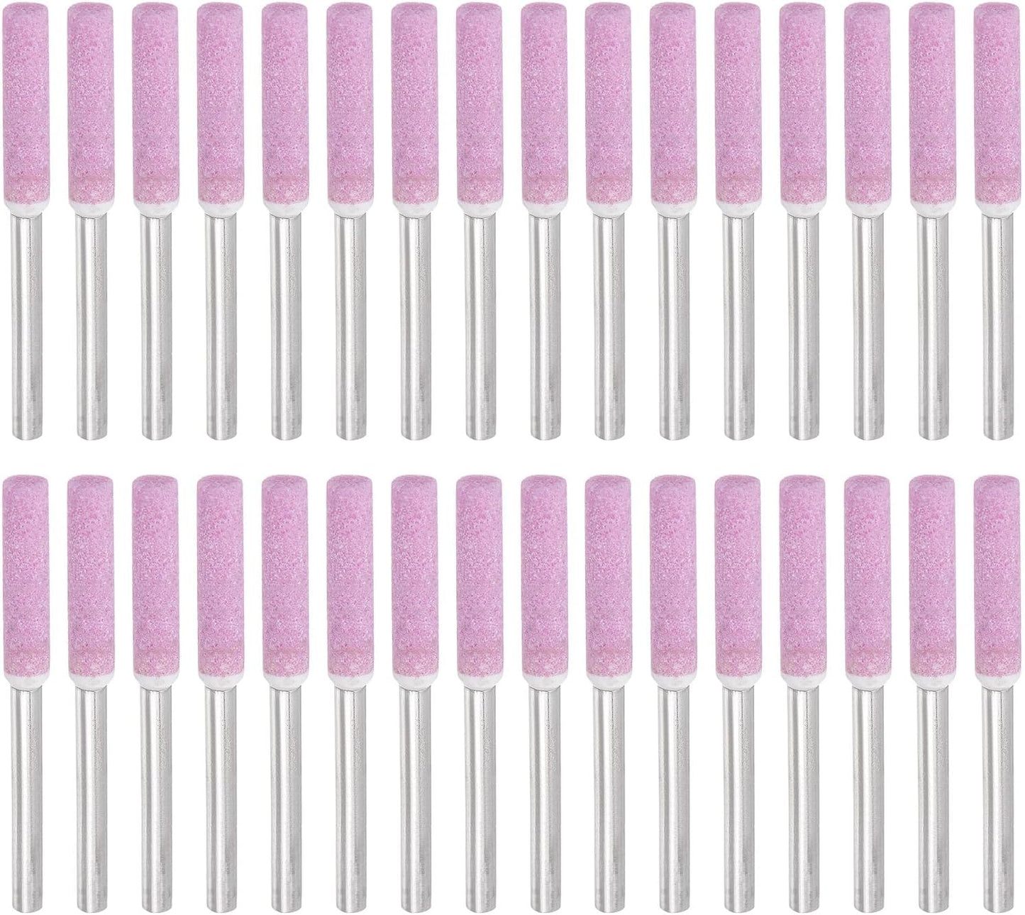 32 Pcs Diamond Chainsaw Sharpener 7/32 Inch High Hardness Sharpening Stone Polishing Chainsaw Sharpening Kit Grinding File Tool for Chain Saw Stone Jewelry Wood, Pink(5mm)