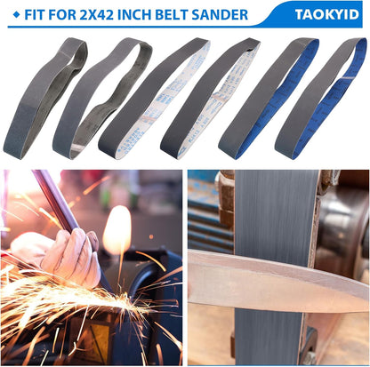 1x30 Inch Silicon Carbide Sanding Belts, 4 PCS Each of 80,120, 240, 400, 800,1000 Grits Knife Sharpening Belt Kits for 1 x 30 Inch Belt Sander, 24 Pack