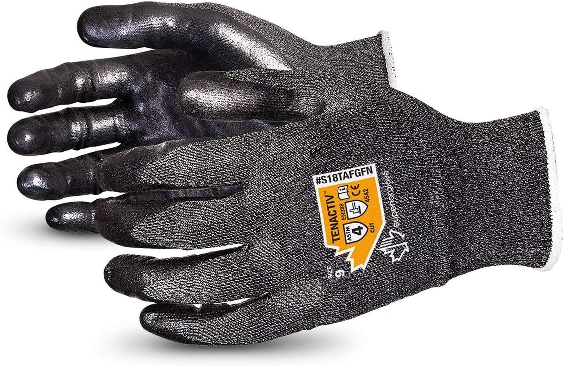 Cut Resistant Gloves 18-Gauge Nitrile Palms Touchscreen Compatible TenActiv S18TAFGFN