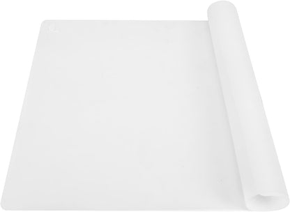 Thick Silicone Counter Mat Large 23.4"by15.6", Heat Resistant Mat for Kitchen Table/Countertop Protector/Non Stick Pastry Baking Placemats, Silicone Pad for Crafts Kids White Translucent