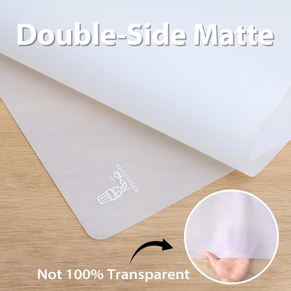 Thick Silicone Counter Mat Large 23.4"by15.6", Heat Resistant Mat for Kitchen Table/Countertop Protector/Non Stick Pastry Baking Placemats, Silicone Pad for Crafts Kids White Translucent