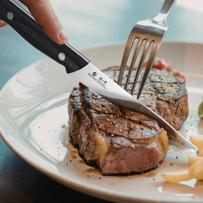 Japanese Steak Knives, Steak Knives Set of 8,Stainless Steel Serrated Steak Knife,Steak Knife with Pakkawood Ergonomic Handle,Gift for Men and Women