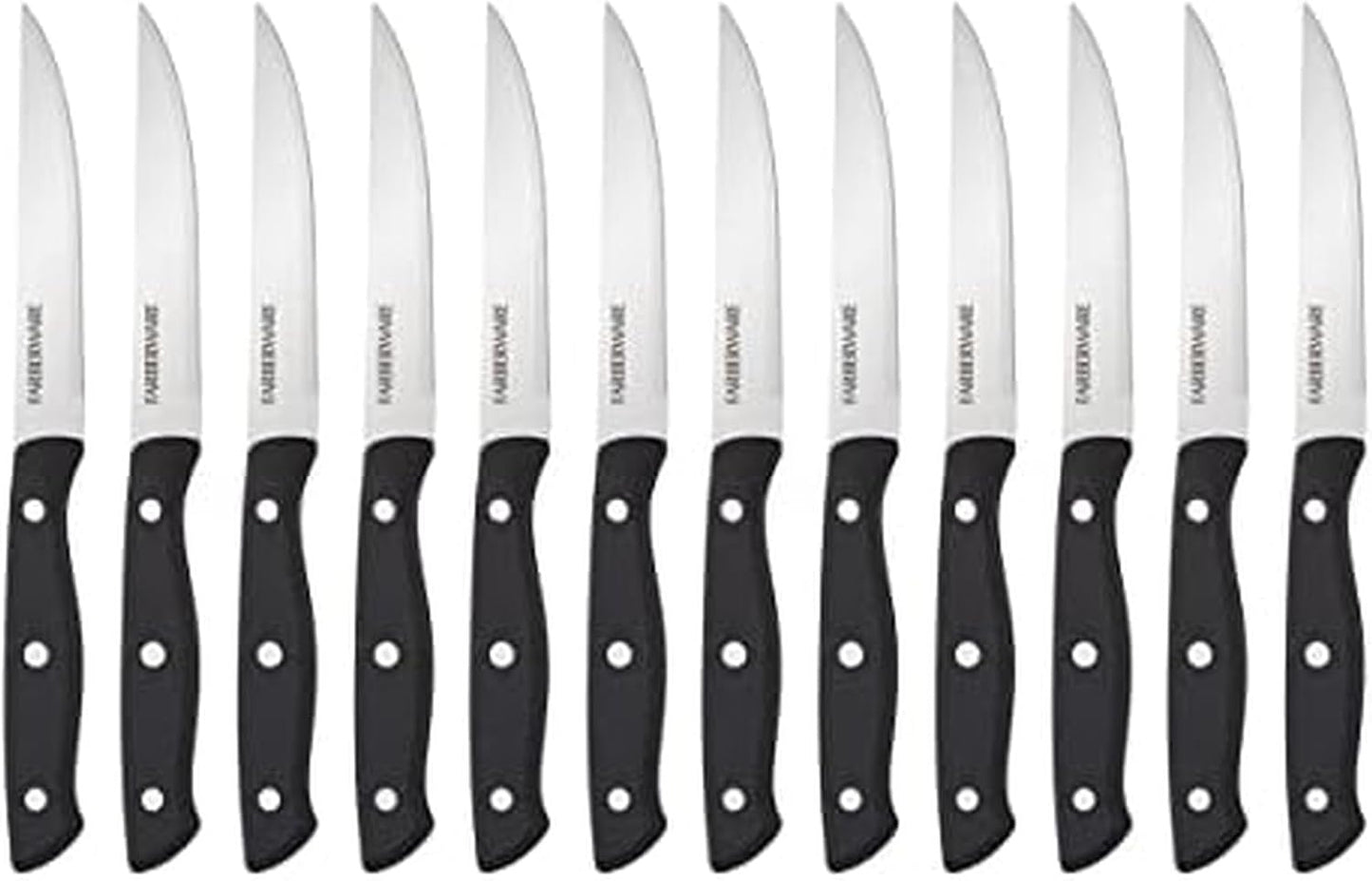 Steak Knives Set of 8 - High-Carbon Stainless Steel Blades, Triple Rivet Ergonomic Handles, Sharp Fine-Edge Steak Knife Set, 4.5 Inch Blades