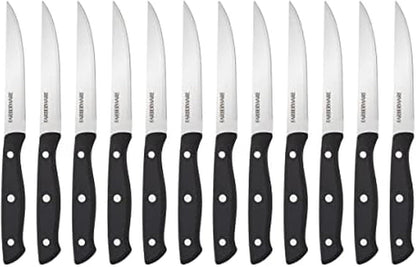 Steak Knives Set of 8 - High-Carbon Stainless Steel Blades, Triple Rivet Ergonomic Handles, Sharp Fine-Edge Steak Knife Set, 4.5 Inch Blades