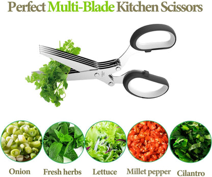 2026 Upgraded Herb Scissors, Effortless Herb Shears Cutter Tool with Sharp Stainless Steel Blades for Fresh Herbs, Must-Have Kitchen & Cooking Gadget, Green