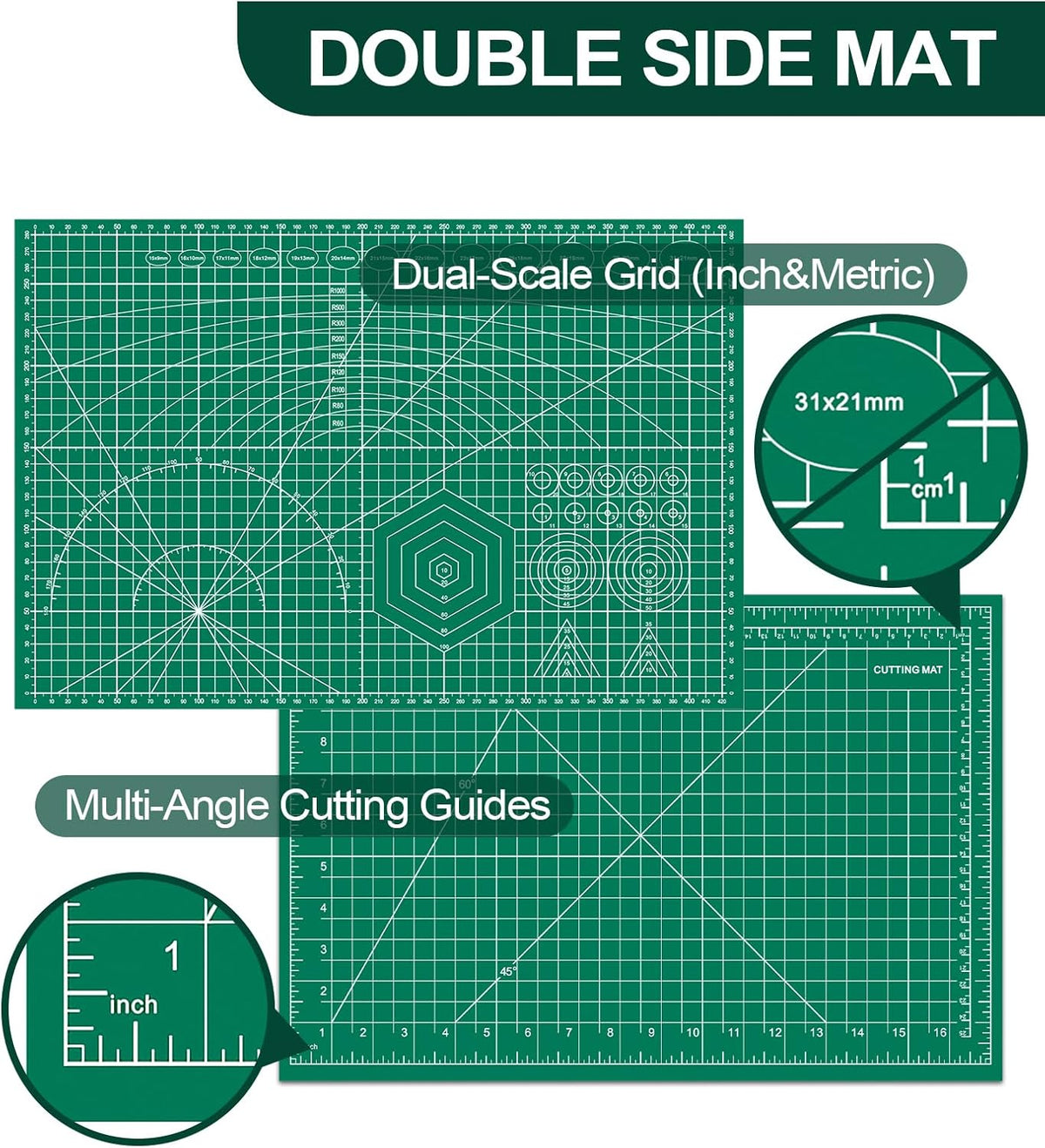 10 Pcs Self Healing Cutting Mat Bulk, 12×18 Inch Cutting Mats for Crafts | A3 Sewing Boards for Fabric Quilting DIY Scrapbooking, Precision Guides, Double-Sided 5-Ply PVC Construction (30x 45 cm)