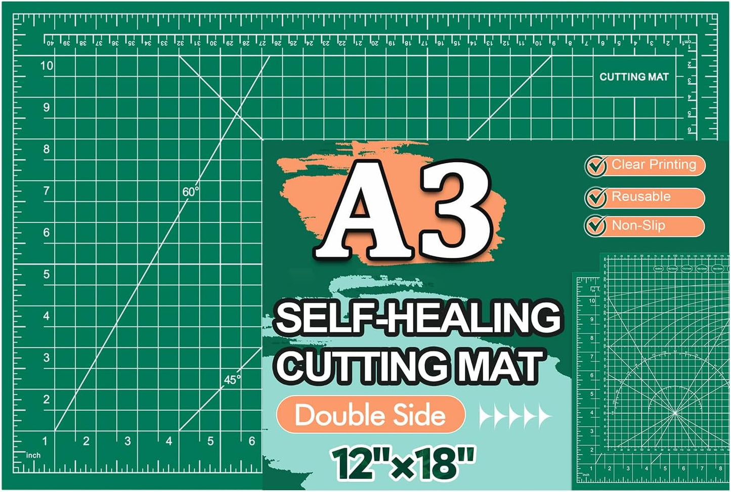 10 Pcs Self Healing Cutting Mat Bulk, 12×18 Inch Cutting Mats for Crafts | A3 Sewing Boards for Fabric Quilting DIY Scrapbooking, Precision Guides, Double-Sided 5-Ply PVC Construction (30x 45 cm)