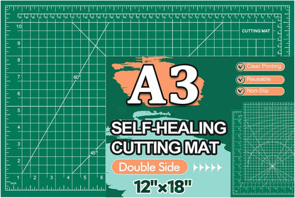 10 Pcs Self Healing Cutting Mat Bulk, 12×18 Inch Cutting Mats for Crafts | A3 Sewing Boards for Fabric Quilting DIY Scrapbooking, Precision Guides, Double-Sided 5-Ply PVC Construction (30x 45 cm)