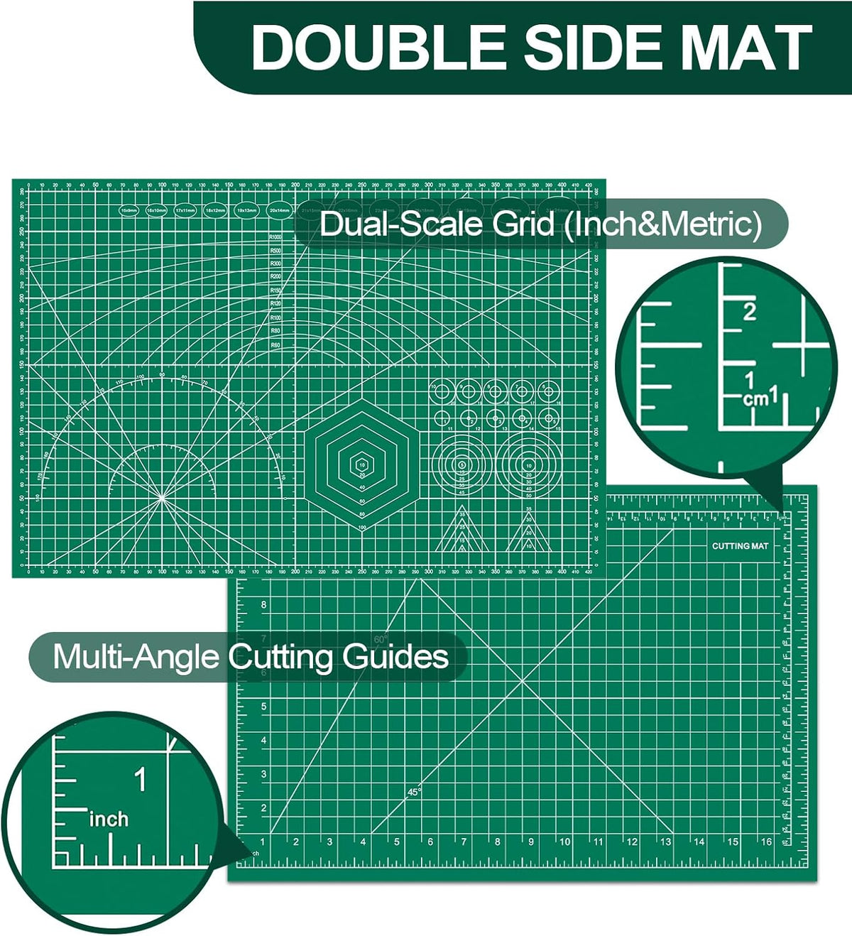 10 Pcs Self Healing Cutting Mat Bulk, 12×18 Inch Cutting Mats for Crafts | A3 Sewing Boards for Fabric Quilting DIY Scrapbooking, Precision Guides, Double-Sided 5-Ply PVC Construction (30x 45 cm)