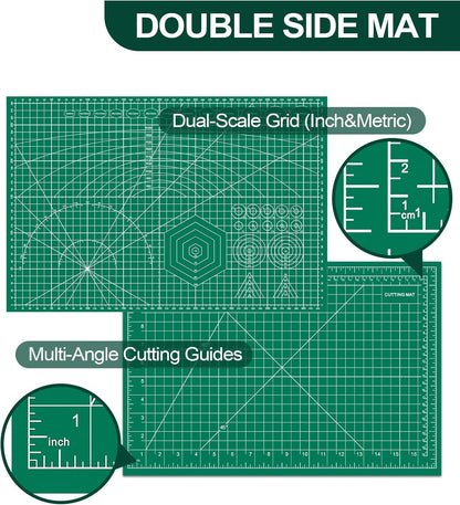 10 Pcs Self Healing Cutting Mat Bulk, 12×18 Inch Cutting Mats for Crafts | A3 Sewing Boards for Fabric Quilting DIY Scrapbooking, Precision Guides, Double-Sided 5-Ply PVC Construction (30x 45 cm)