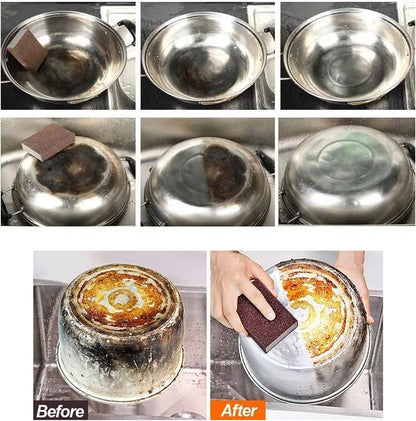 5 Pack Emery Magic Wipe Sponge, Nano Carborundum Sponge, Emery Sponge Brush Eraser Scrub, Pot Scrubber Scouring Pad Kitchen Magic Cleaning Sponge for Removing Rust Cleaning Pots and Pans