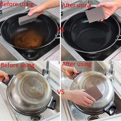 5 Pack Emery Magic Wipe Sponge, Nano Carborundum Sponge, Emery Sponge Brush Eraser Scrub, Pot Scrubber Scouring Pad Kitchen Magic Cleaning Sponge for Removing Rust Cleaning Pots and Pans