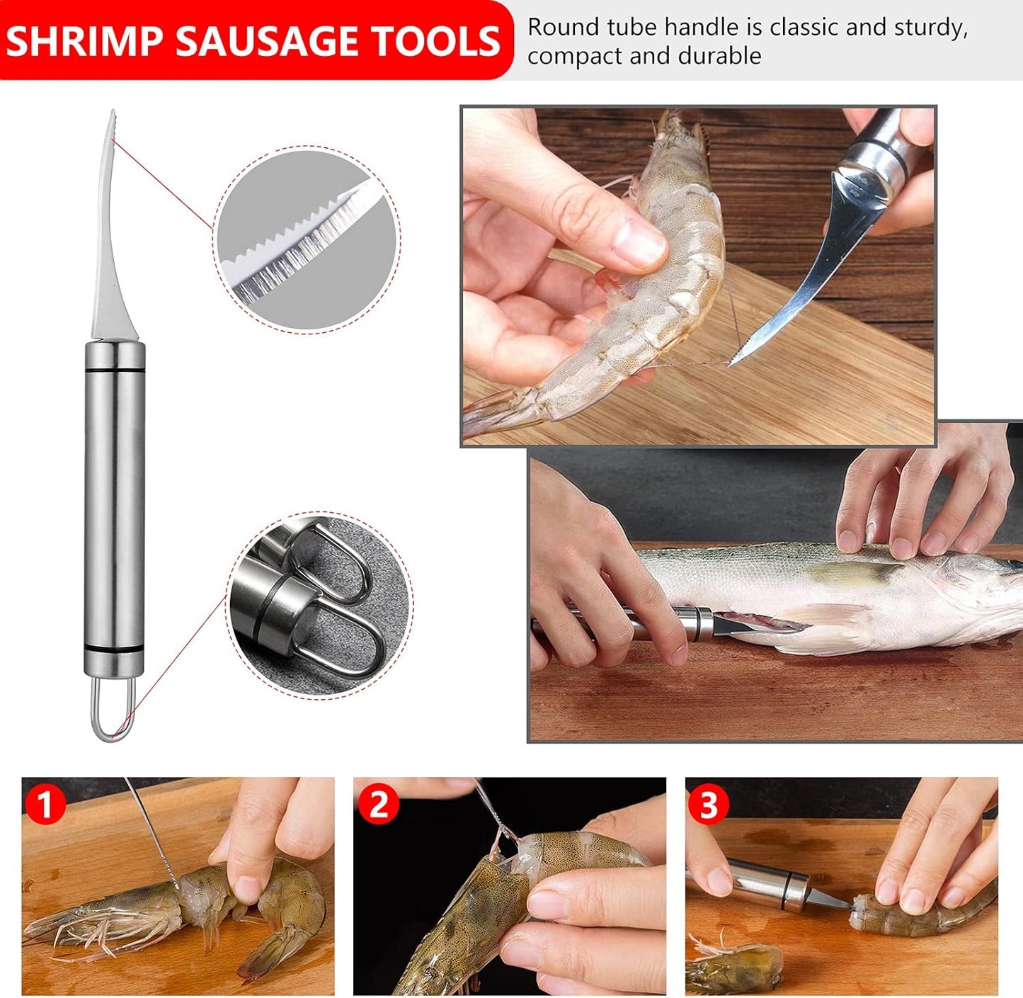 Seafood Tools Set Includes 4 Crab Crackers 6 Seafood Fork 6 Lobster Crackers 1 Seafood Scissors 1 Oyster Knife 1 Shrimp Cleaning Tool-Nutcracker Set（19 Piece ）