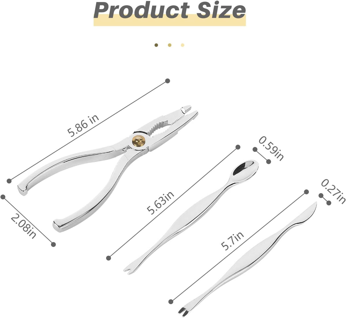 Seafood Tools Set Includes 4 Crab Crackers 6 Seafood Fork 6 Lobster Crackers 1 Seafood Scissors 1 Oyster Knife 1 Shrimp Cleaning Tool-Nutcracker Set（19 Piece ）