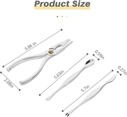 Seafood Tools Set Includes 4 Crab Crackers 6 Seafood Fork 6 Lobster Crackers 1 Seafood Scissors 1 Oyster Knife 1 Shrimp Cleaning Tool-Nutcracker Set（19 Piece ）