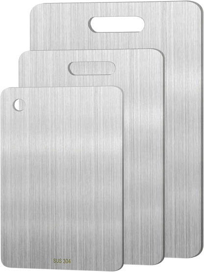 3pcs 304 Stainless Steel Cutting Board Set, Cutting Board for Kitchen