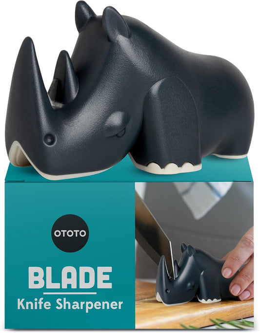 Blade Knife Sharpener - Keep Knife Sharper with the Best Knife Sharpener - Fun Kitchen Gadgets BPA-free & Dishwasher-Safe Kitchen Knife Sharpener - Compact