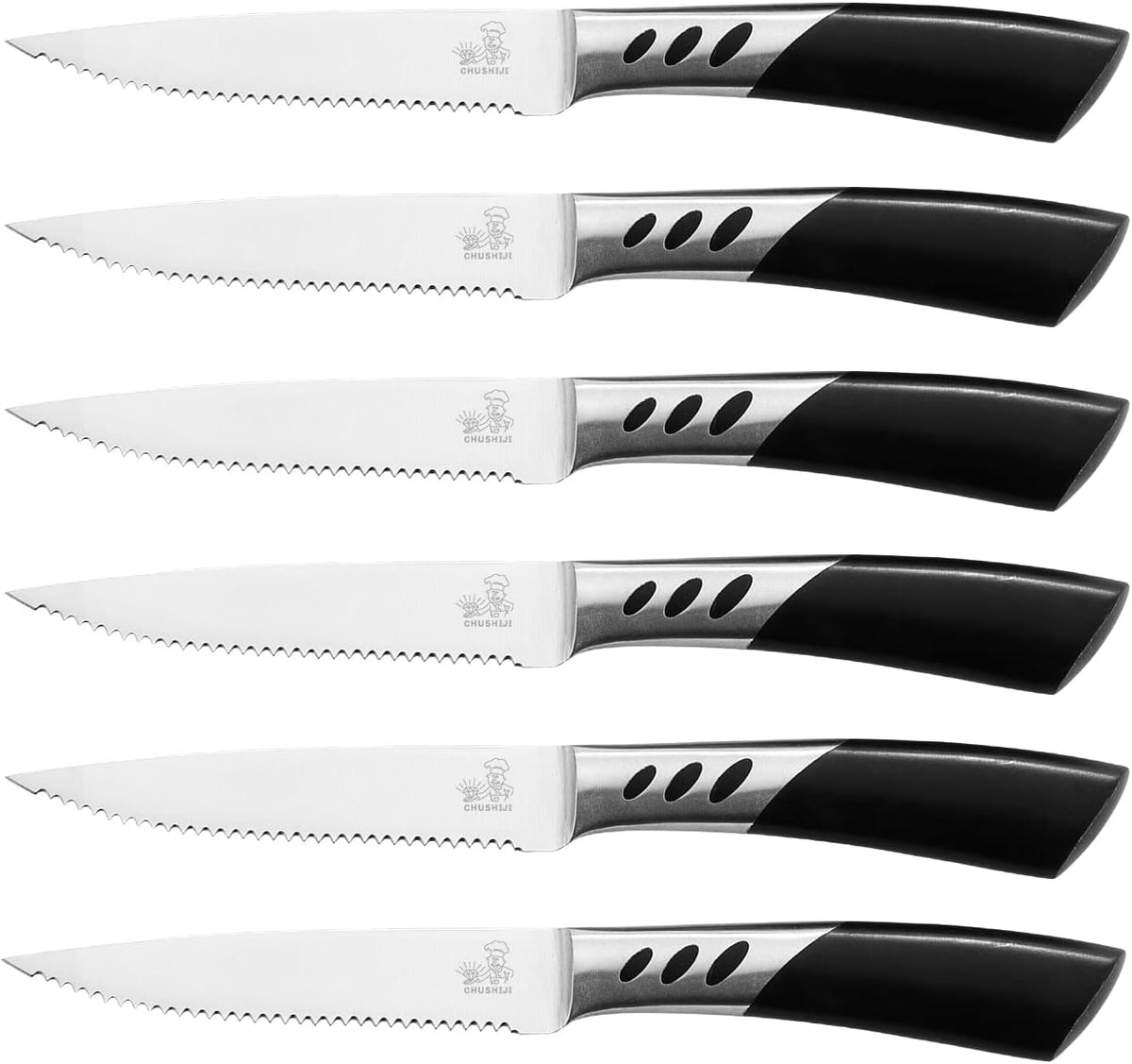 Steak Knives,Premium Steak knife Set of 6, Stainless Steel Steak Knife Set, Serrated Steak Knives