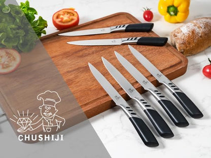 Steak Knives,Premium Steak knife Set of 6, Stainless Steel Steak Knife Set, Serrated Steak Knives