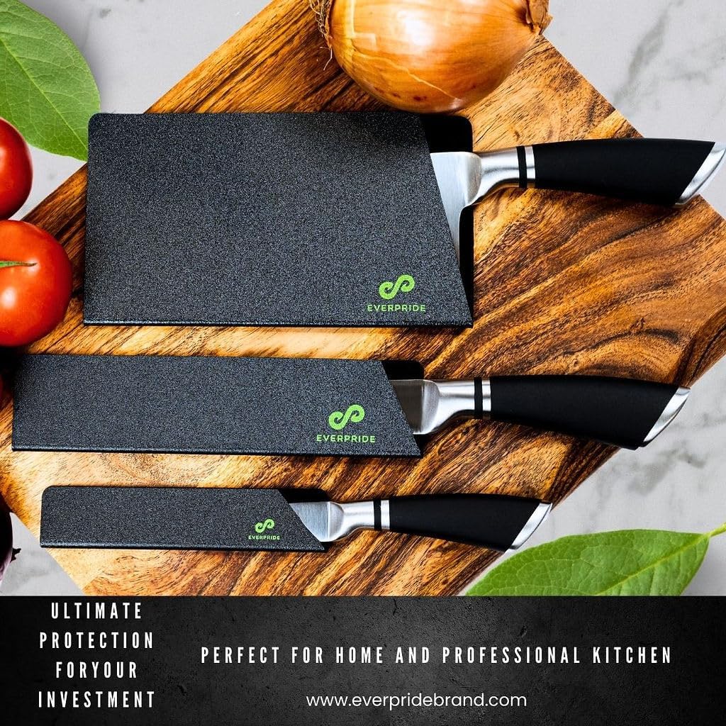 6 Inch & 8 Inch Chef Knife Guard Set (2-Piece Set) Universal Blade Edge Cover Sheaths for Chef and Kitchen Knives – Durable, BPA-Free, Felt Lined, Sturdy ABS Plastic – Knives Not Included