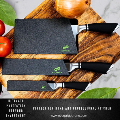6 Inch & 8 Inch Chef Knife Guard Set (2-Piece Set) Universal Blade Edge Cover Sheaths for Chef and Kitchen Knives – Durable, BPA-Free, Felt Lined, Sturdy ABS Plastic – Knives Not Included