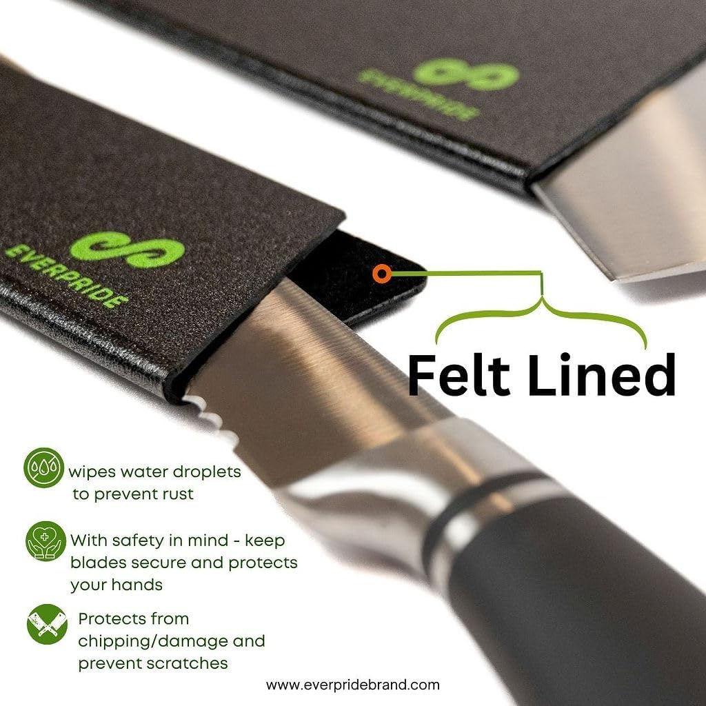 6 Inch & 8 Inch Chef Knife Guard Set (2-Piece Set) Universal Blade Edge Cover Sheaths for Chef and Kitchen Knives – Durable, BPA-Free, Felt Lined, Sturdy ABS Plastic – Knives Not Included
