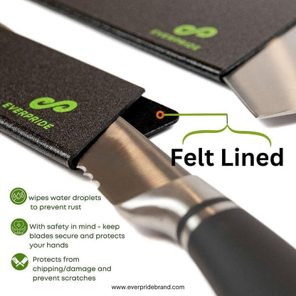 6 Inch & 8 Inch Chef Knife Guard Set (2-Piece Set) Universal Blade Edge Cover Sheaths for Chef and Kitchen Knives – Durable, BPA-Free, Felt Lined, Sturdy ABS Plastic – Knives Not Included