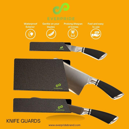 6 Inch & 8 Inch Chef Knife Guard Set (2-Piece Set) Universal Blade Edge Cover Sheaths for Chef and Kitchen Knives – Durable, BPA-Free, Felt Lined, Sturdy ABS Plastic – Knives Not Included